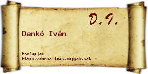 Dankó Iván névjegykártya